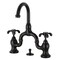 Kingston Brass Bridge Bathroom Faucet with Brass PopUp, Matte Black KS7990TX - alternate 1